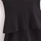 Summer New Sleeveless Button Women's Playsuit Round Neck Elegant Chic Black One Piece Fashion All-match Woman Clothing