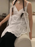Pbong  rean A-LINE Solid Lace Patchwork All Match Layered Strap Dress