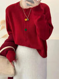 Japanese Sweet and Fresh Round Neck Colorful Button Knitwear Coat Academy Style Western Versatile Sweater Women's Cardigans