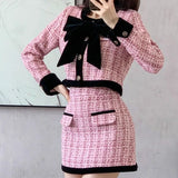 New Autumn/Winter Fashion Korean Edition Celebrity High End Small Fragrance Versatile Western Style Age Reducing Two Piece Set