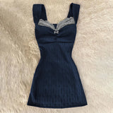 Y2K Summer New Sexy Sweet Chicly Women Dress Blue Slim Simple Sleeveless Dresses Female Fashion Street Casual Basic Woman Dress
