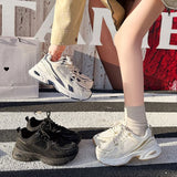 Pbong  Women's Dad Shoes New Spring/Summer Breathable Comfortable Shoes Thick-Soled Height-Increasing Sneakers Soft-Soled Casual Sports Shoes