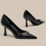 Pbong  High Heeled Shoes for Women Spring/summer New Item Pointed Thin Single Shoes Black Light Mature High Heels Womens Pumps