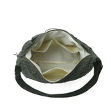 Olive Green Gingham Plaid Nylon Hobo Bags For Women Large Capacity Drawstring Shoulder Bags Lightweight Daypack for School Bags