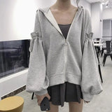 Pbong  Loose Thin Hoodie Sweatshirt for Women 300 Pounds Spring Autumn Korean Style plus Size Student BF Open Cardigan Jacket Ins