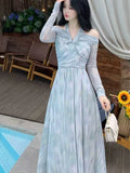 Elegant and Chic Midi Party Dress for Women Long Sleeve Solid Fashion New Evening Prom Vestidos Female Autumn Clothes New