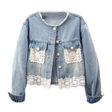 Women's Denim Jacket 2025 Spring Autumn Korean Version High-grade Lady Outerwear Round Neck Long-sleeve Ladies Short Cowboy Coat