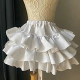 Pbong  Japanese Kawaii Mini Pleated Skirts Womens JK Jupe Sweet Lolita Solid Color Skirt Y2k Aesthetic Ruffled High Waist Faldas