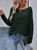 New solid color hollow round neck pullover knitted sweater