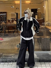 Vintage Y2k Jackets Women  Korean Streetwear Harajuku Patchwork Windbreak Techwear Oversized Female Spring New Outerwear