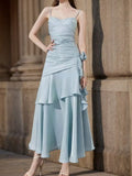 Women Party Dress Elegant and Chic Spaghetti Strap Sleeveless Vintage Bodycon Slim Evening Prom Dresses Female Birthday Vestidos