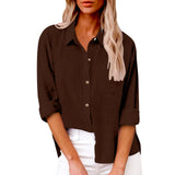 100% Cotton Linen Long Sleeve Shirts Women Clothing Y2k Tops Vintage Fashion Clothes Tshirt Elegant Casual Tees Streetwear