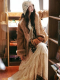 Autumn Women Elegant Lace Patchworke Midi Dress Long Sleeve Vintage Party Prom Vestidos Female Clothing Female Birthday Clothes