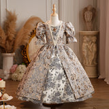 Children's Rococo Baroque Historical Period Dress Girls 18th Century Victorian Flower Dress Kids Drama Costume