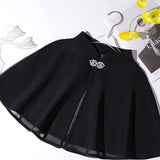 Pbong  Lolita Short Cape for JSK Dress Black White Chiffon Capes