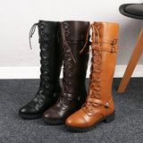 Pbong  Autumn and winter new solid color wear-resistant non-slip boots long boots big size female boots knight boots female