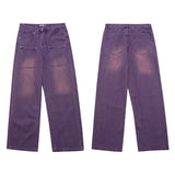 Y2k Purple Colored Baggy Jeans Women Wide leg Oversize Cargo Pants Harajuku Korean Fashion Streetwear Trousers Japanese 2000s