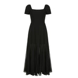 Black Short Sleeve Maxi Dress