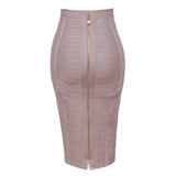 Pbong  Amazon Best-Selling Mini Dress Striped Zipper High-Waisted Bodycon Skirt Sexy Double-Opened Waist Belt Solid Color