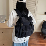 Women's Cloth Big Soft Backpacks Design Backpack for Teens Girls School Bag Simple Solid Color Travel Back Pack
