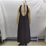 Pbong  Round Neck Sleeveless Flowy A-Line Midi Dress Empire Waist Casual Swing Summer Chic Minimalist Women Casual  Brunch Vestido