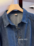 Women's Denim Shirt 2025 Spring Summer Loose Comfortable Ladies Cowboy Tops Blue Retro Be All-match Lady Elegant Blouse
