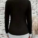 Pbong  T-shirt Women's Large Knitted Casual Solid Color