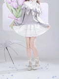 Y2k Japan Style Kawaii 2 Piece Skirt Sets 2000s Sweet Patchwork Tops + Slim Mini Skirts Harajuku Vintage Long Sleeve Suit Chic