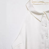 New French Elegant Halter Soft Satin Shirts Y2k Sexy Backless Simple Summer Women Camisole Harajuku Single Breasted Clothes