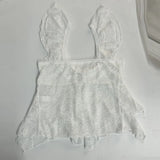 Fairy Coquette Tank Top y2k Women Sheer See Through V Neck Sleeveless Double Layered T Shirt Lace Vest Club Streetwear