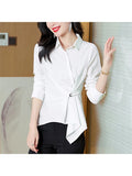 Women Black Gothic Long Sleeve Shirts and Blouse Elegant Y2k Vintage Korean Harajuku 2000s Fashion Shirt Top Clothes Autumn