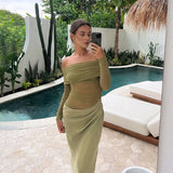 Mesh Patchwork Dress Women Sexy Backless Hollow Out Long Dress 2025 Summer Trend Skinny Stretch Elegant Clubwear Maxi Dresses