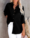 Pbong  Ladies Tops Casual Blouse Women's Long Sleeve Collared Button Down Work Shirts