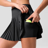 Pbong  Dance Fitness Short Skirts Women'S Double Layered Pleats Tennis Skirts For Women High Waisted Skirt With Women Clothing