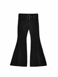 Women's Black Jeans Flare Pants Y2k Retro Emo 2000s Streetwear Fashion Trousers Harajuku Wide Yoga Pants 90s Aesthetic Clothes