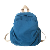 Pbong  100% Cotton Small Backpacks Solid Black Leisure Or Travel Bags Soft Canvas Packages For Women High Quality Cloth Shoulder Bags