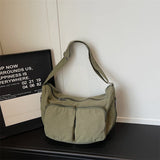 Pbong  Women's large capacity Canvas Multi-pocket Shoulder Bag Casual Practical Aesthetic Daily Commute Crossbody Bag Handbags