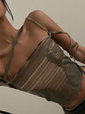 Punk Gothic Camis Grunge Lace Up Off Shoulder Women Crop Tops Hip Hop Bodycon Sleeveless Vintage Print 90s Streetwear