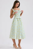 Summer Floral Print 2 Piece Dress Set Casual Elegant and Beautiful Women Dresss Midi Party Holiday Dress Sets