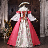 New Middle Ages Rose Red Performance Dress Princess Dance Palace Dress Music Show Drama Cosplay Dress