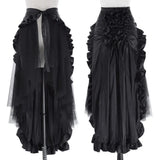 New Women Gothic Vintage Irregular High Cut Waist Skirt Sexy Asymmetrical Hem Midriff Skirt Punk Rock Dance Stage Costume Female
