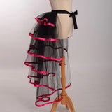 Pbong  Steampunk Tulle Tutu Skirt Women Medieval Gothic Cocktail Club Ruffles Punk Mermaid Overskirt