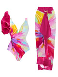 Frill One Piece Swimsuit & String Skirt Padded Sexy Swimwear Women Bathing Suit Female Swimming Summer Beachwear Bodysuit