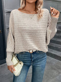Autumn and Winter Women's New Casual One Collar Bat Sleeve Knitted Sweater