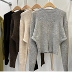 Women Sweater with Zipper Waist Long Sleeve Pullovers Zip Plain Knitted Jumper Teen-girl Fashion Fall Winter Y2K Outfit