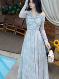 Elegant and Chic Midi Party Dress for Women Long Sleeve Solid Fashion New Evening Prom Vestidos Female Autumn Clothes New