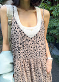Pbong  Sexy Leopard Print Strapl Dr Women's Summer New Korean Version Retro Personali Design Bal Long Skirt