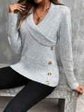Women's fashion big collar pullover long sleeved autumn and winter knitted sweater