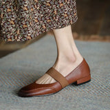 Roman style Mary Jane shoes retro soft surface flat shoes women's fashion shoes niche soft bottom word buckle
