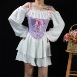 Lolita Shirt Women Sexy Corset Top Fashion Waist Trainer Bustiers Blusas Y2k Body Shaper Ladies Underbust Camis Woman Clothing